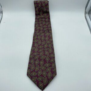 Egon Von Furstenberg Men's Tie 100% Silk 57.5 Inches x 3.5 Inches Burgundy